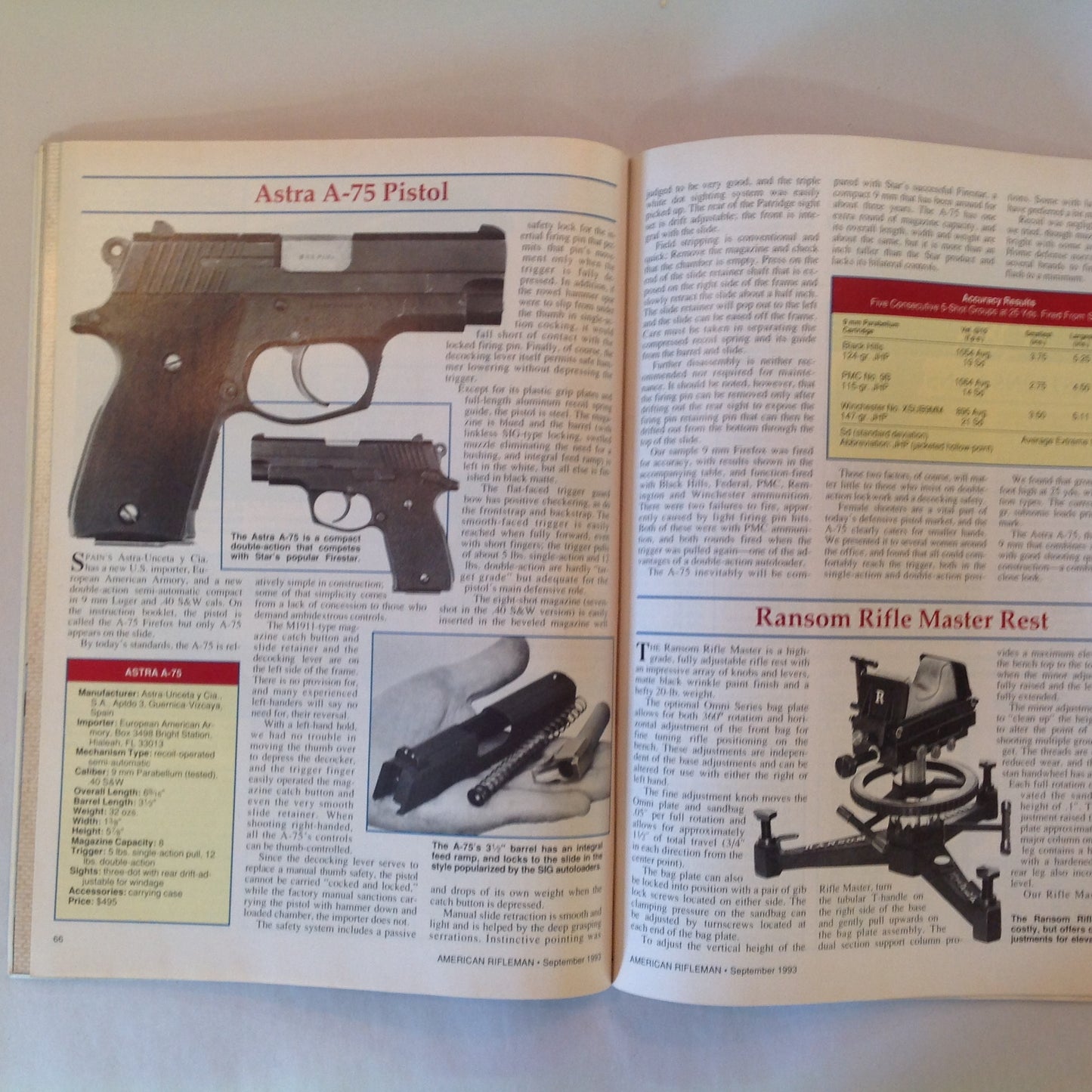 Vintage Sep 1993 American Rifleman Magazine Hideout Rigs Knight's SR-25 Ban All Semi-Autos