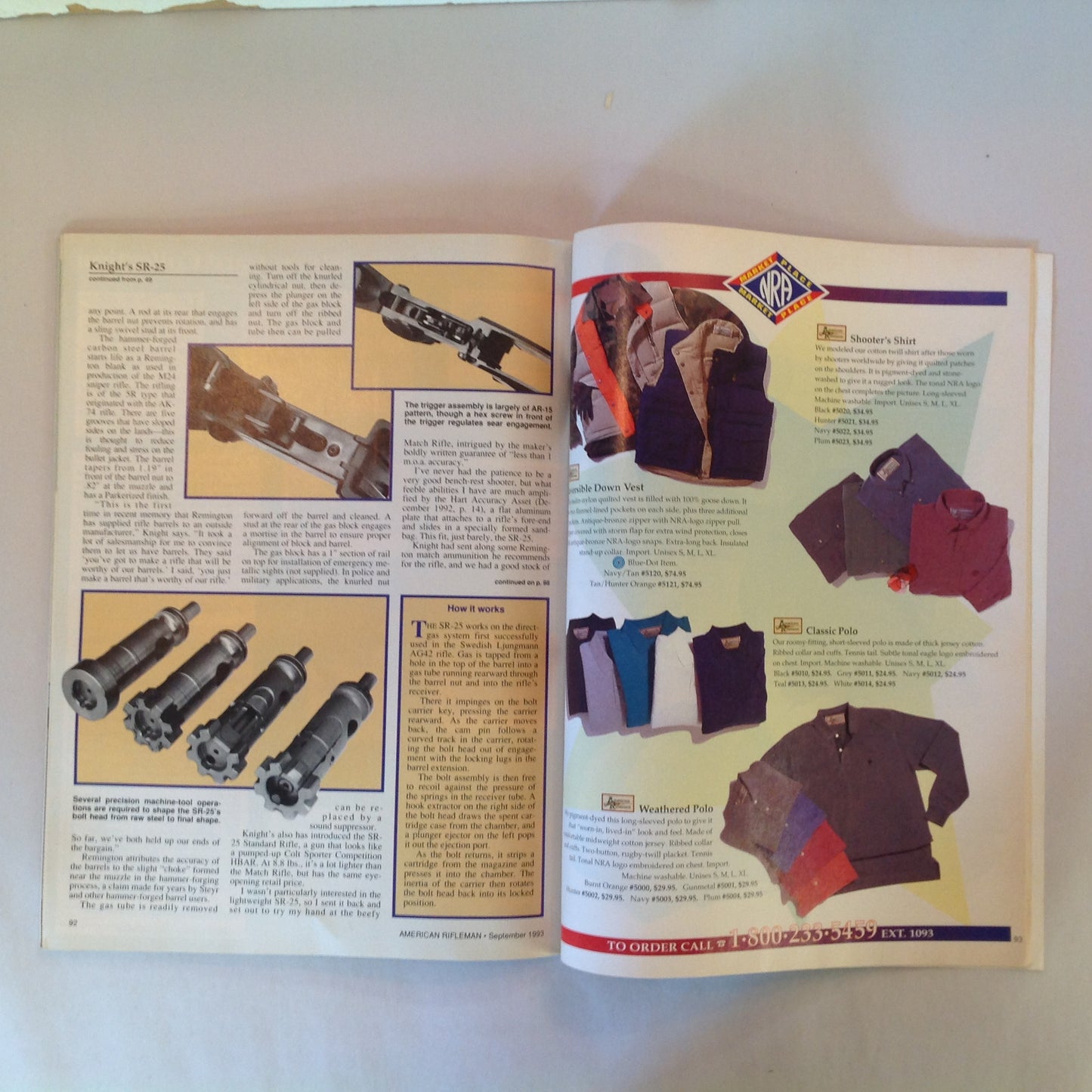 Vintage Sep 1993 American Rifleman Magazine Hideout Rigs Knight's SR-25 Ban All Semi-Autos