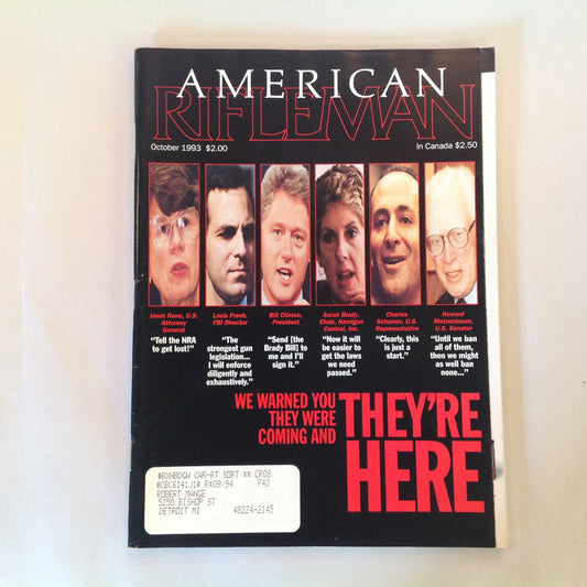 Vintage Oct 1993 American Rifleman Magazine WE WARNED YOU THEY WERE COMING AND THEY'RE HERE