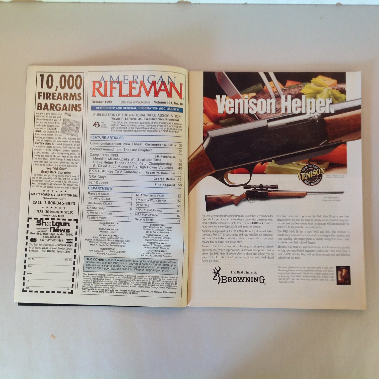 Vintage Oct 1993 American Rifleman Magazine WE WARNED YOU THEY WERE COMING AND THEY'RE HERE