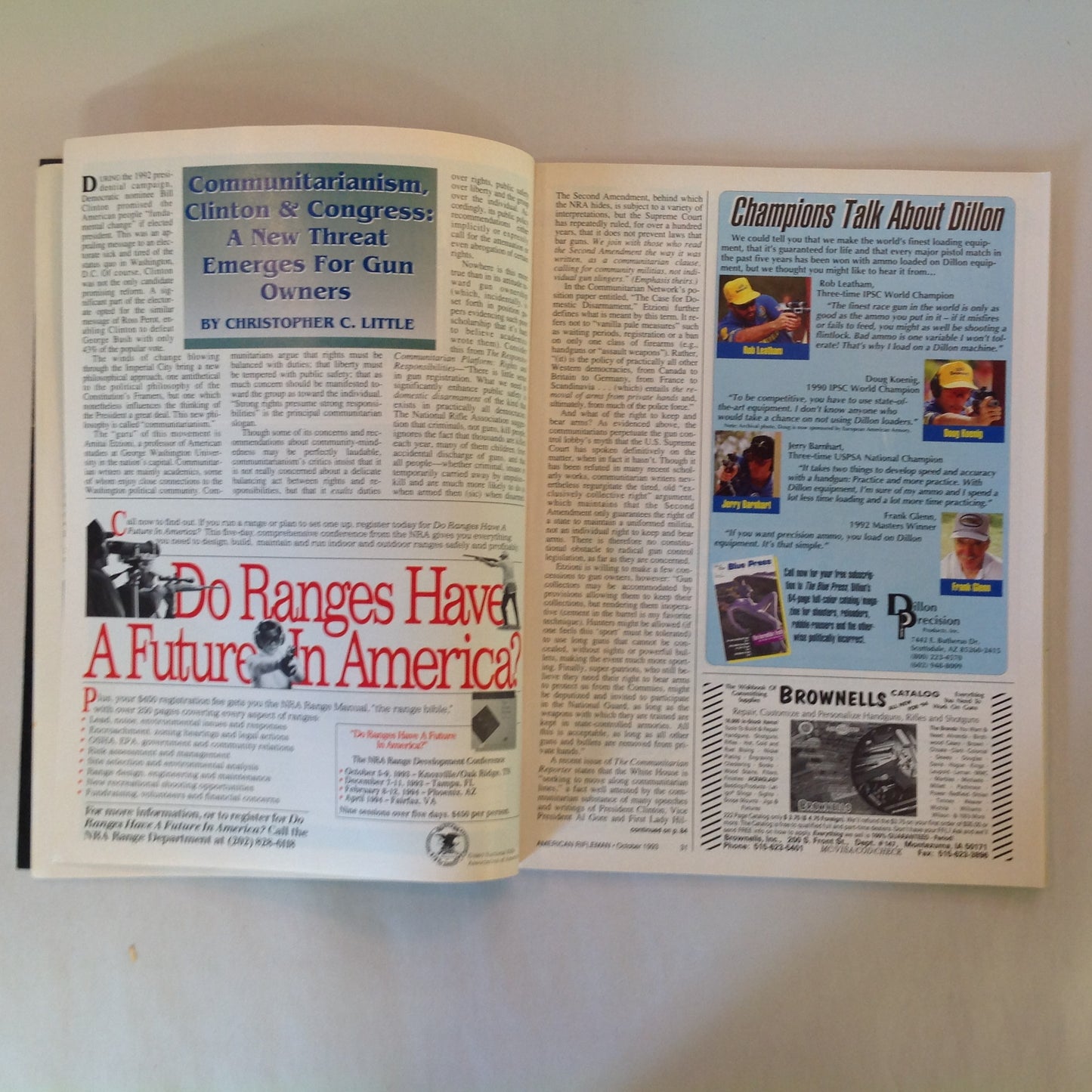 Vintage Oct 1993 American Rifleman Magazine WE WARNED YOU THEY WERE COMING AND THEY'RE HERE