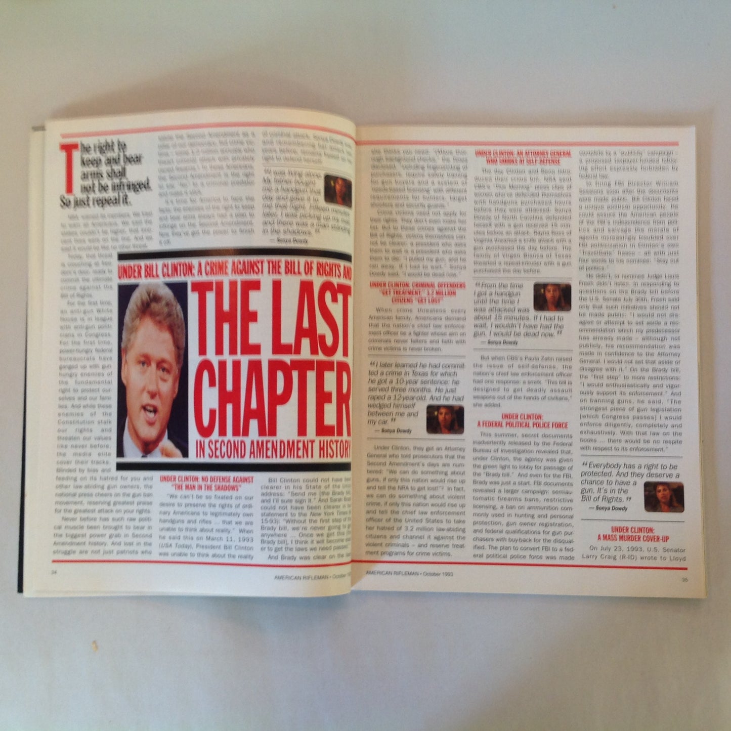 Vintage Oct 1993 American Rifleman Magazine WE WARNED YOU THEY WERE COMING AND THEY'RE HERE