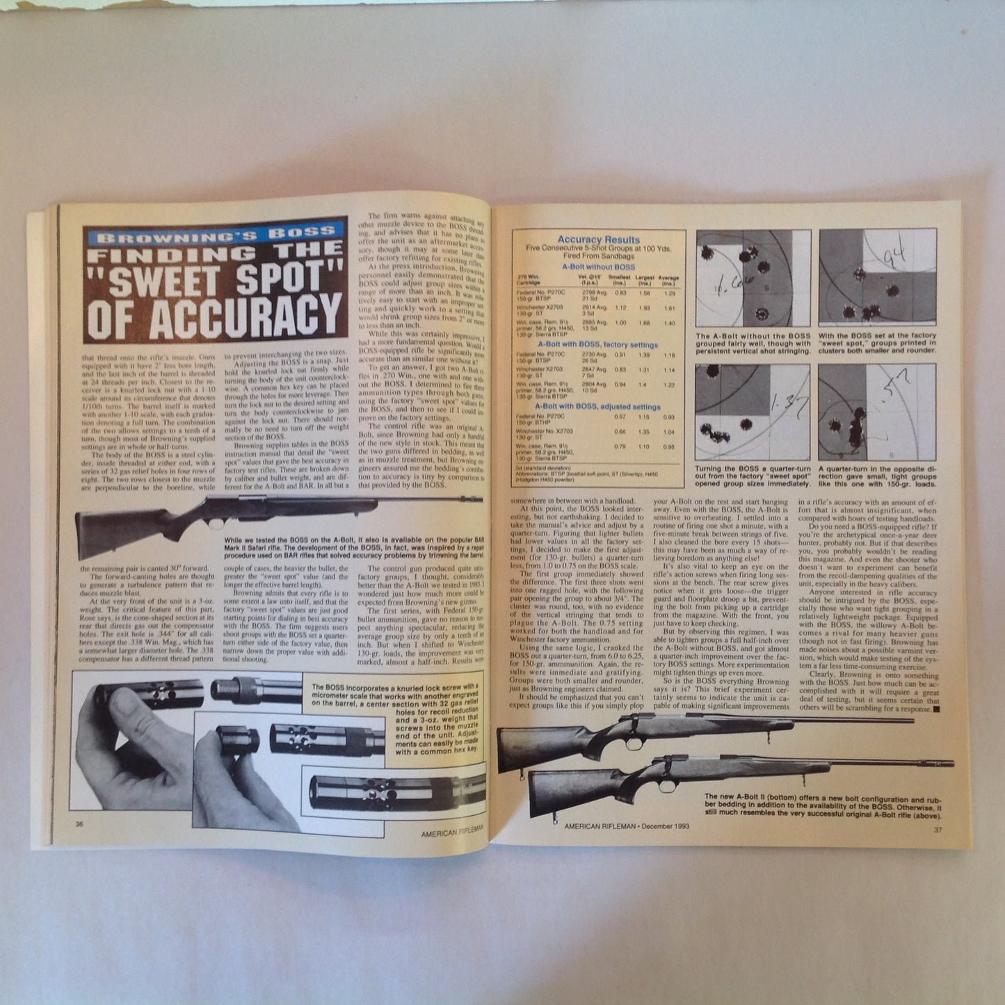 Vintage Dec 1993 American Rifleman Magazine Winchester 94 Browning Boss Election '93