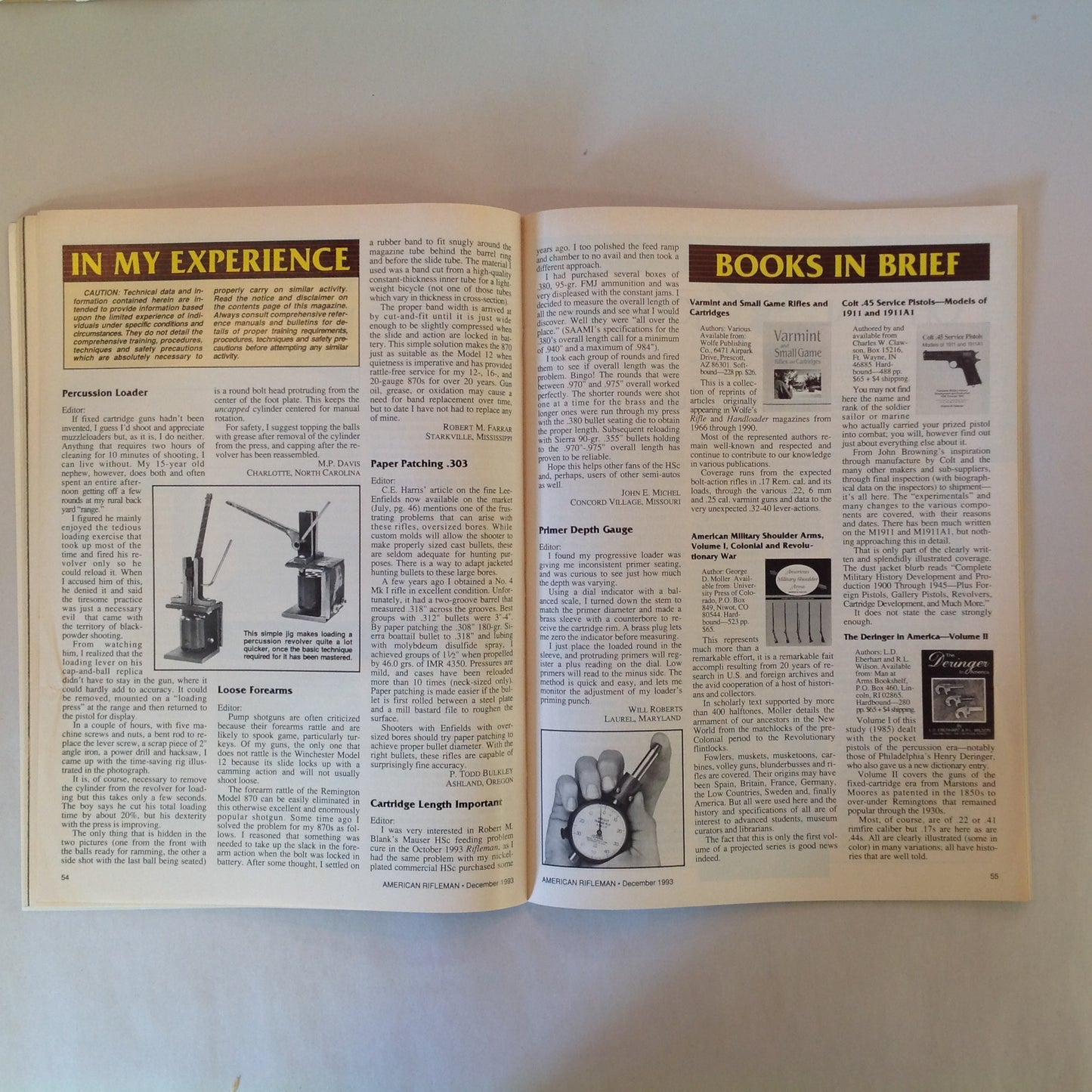 Vintage Dec 1993 American Rifleman Magazine Winchester 94 Browning Boss Election '93