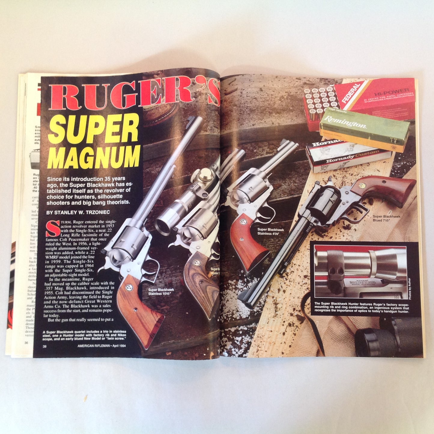 Vintage Apr 1994 American Rifleman Magazine NRA Presents Today's New Guns Urgent NRA Priorities