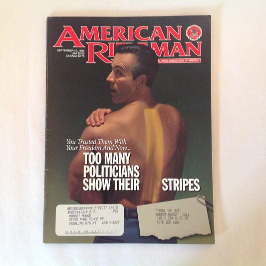 Vintage Sep 1994 American Rifleman Magazine You Trusted Them With Your Freedom and Now... NRA Politics