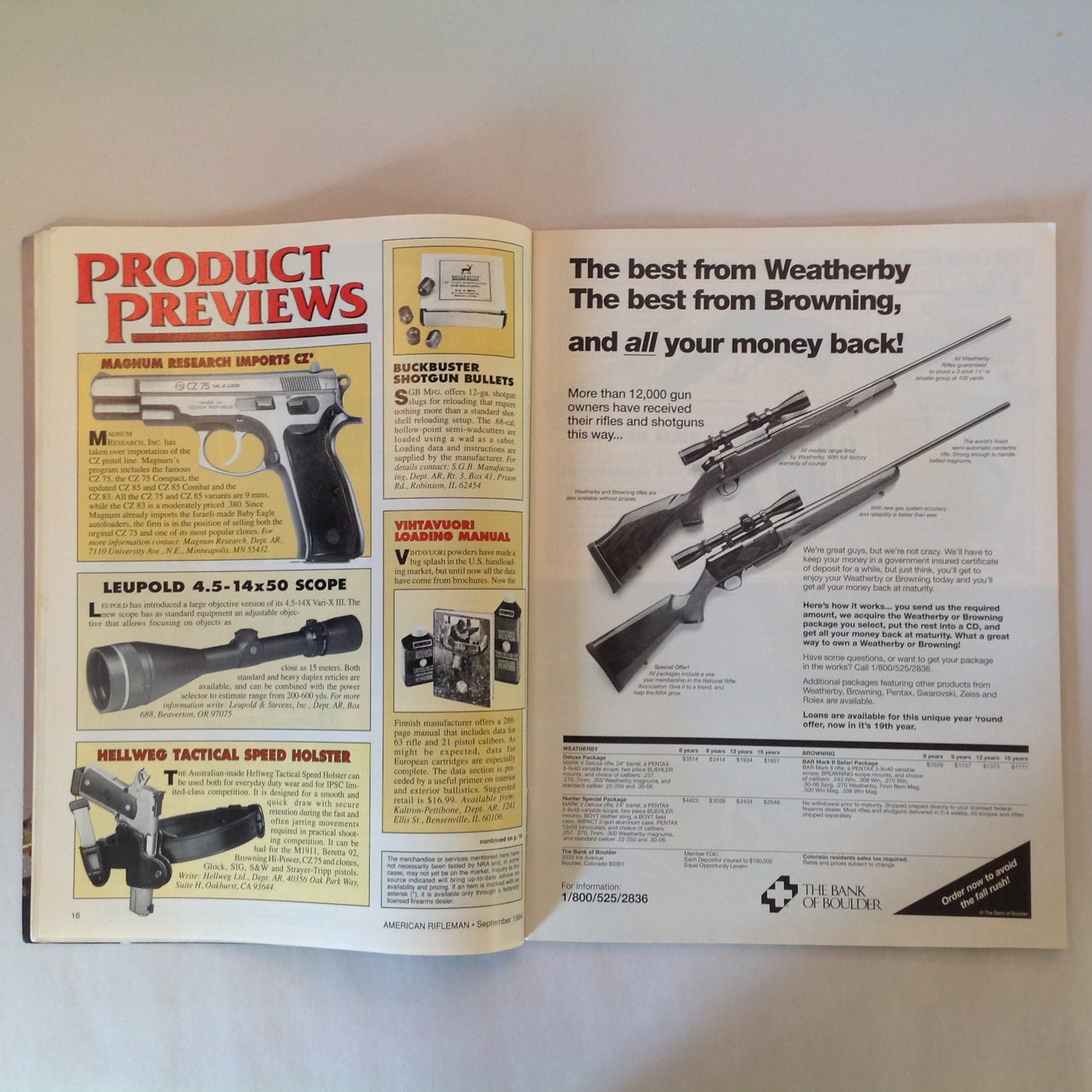 Vintage Sep 1994 American Rifleman Magazine You Trusted Them With Your Freedom and Now... NRA Politics