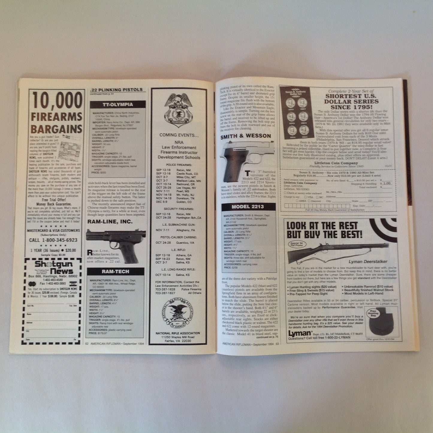 Vintage Sep 1994 American Rifleman Magazine You Trusted Them With Your Freedom and Now... NRA Politics
