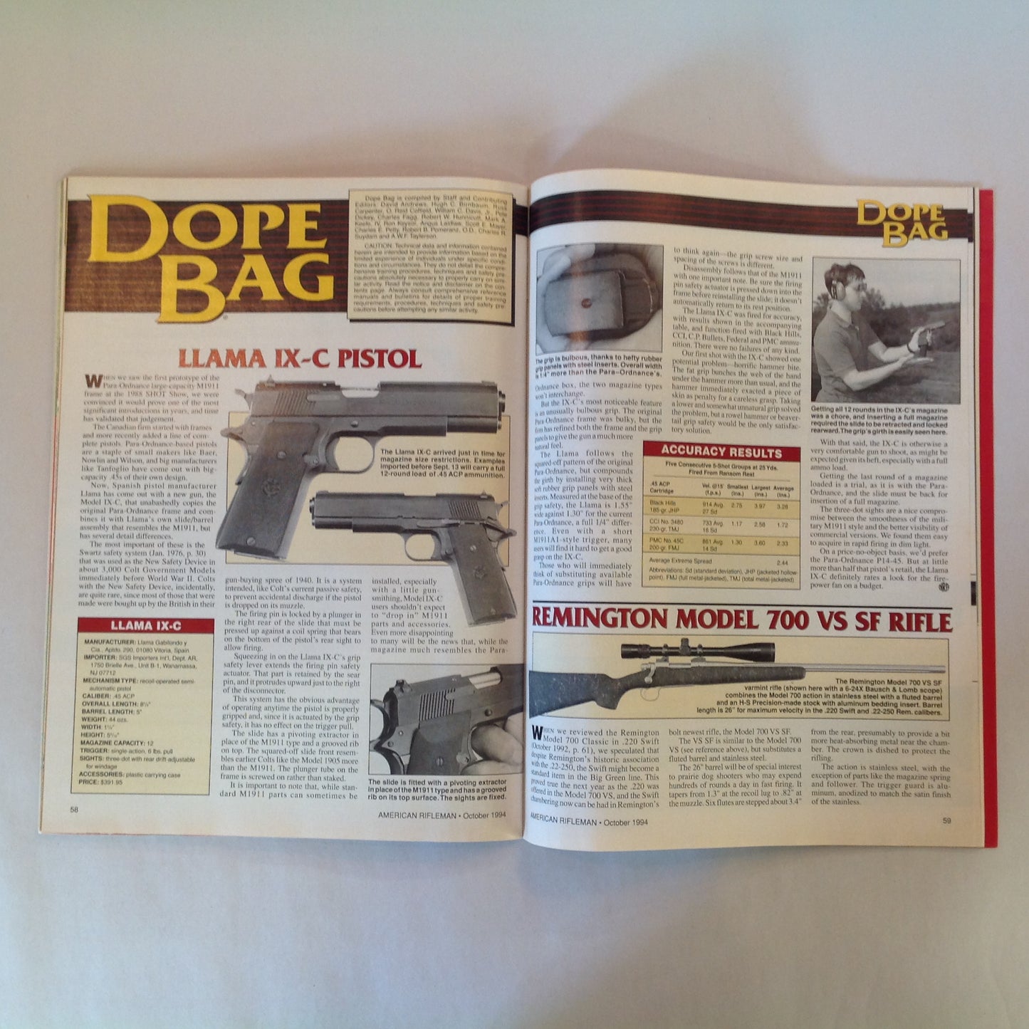 Vintage Oct 1994 American Rifleman Magazine Stop the Rape of Liberty NRA 1994 Election Guide