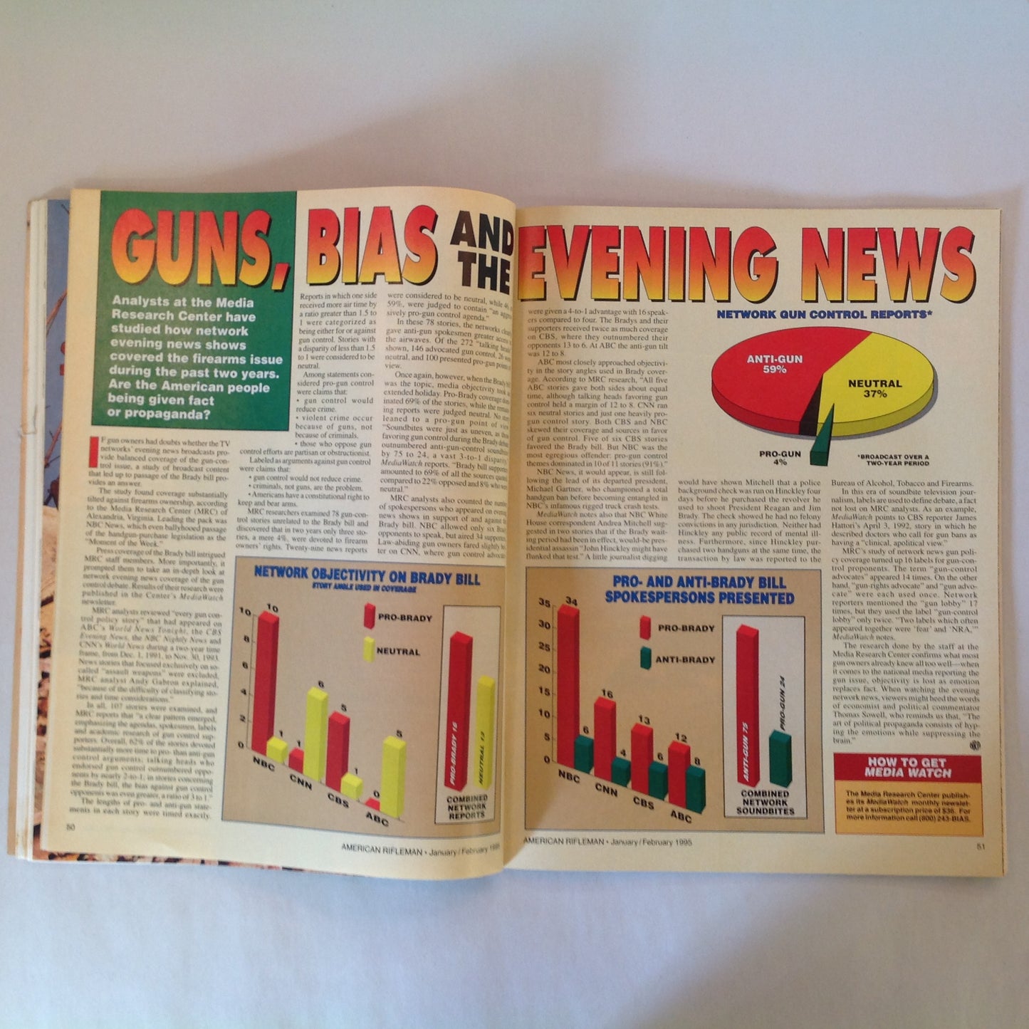 Vintage Jan/Feb 1995 American Rifleman Magazine .22 Deluxe Sporters Britain's "New" Rifle Smith & Wesson Masterpiece