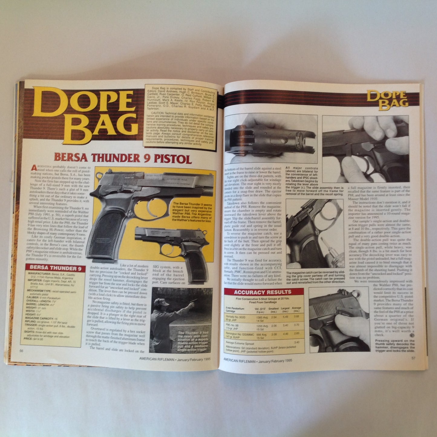 Vintage Jan/Feb 1995 American Rifleman Magazine .22 Deluxe Sporters Britain's "New" Rifle Smith & Wesson Masterpiece