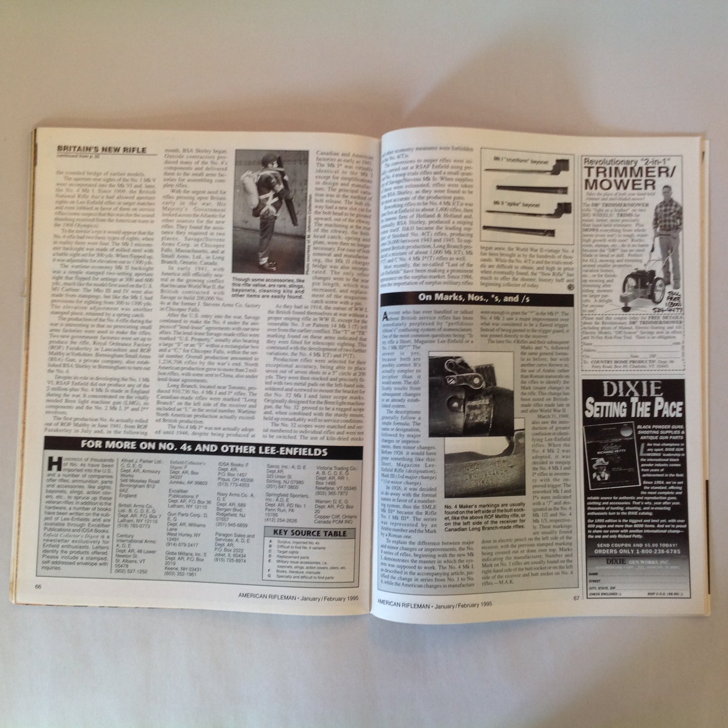 Vintage Jan/Feb 1995 American Rifleman Magazine .22 Deluxe Sporters Britain's "New" Rifle Smith & Wesson Masterpiece
