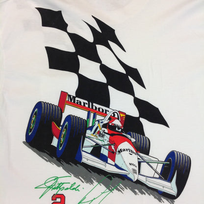 Vintage NOS 1994 Single Stitch Marlboro Racing Team Detroit 94 5 Cigarette Pack Promotional White XL T-Shirt