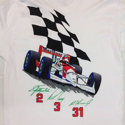 Vintage NOS 1994 Single Stitch Marlboro Racing Team Detroit 94 5 Cigarette Pack Promotional White XL T-Shirt