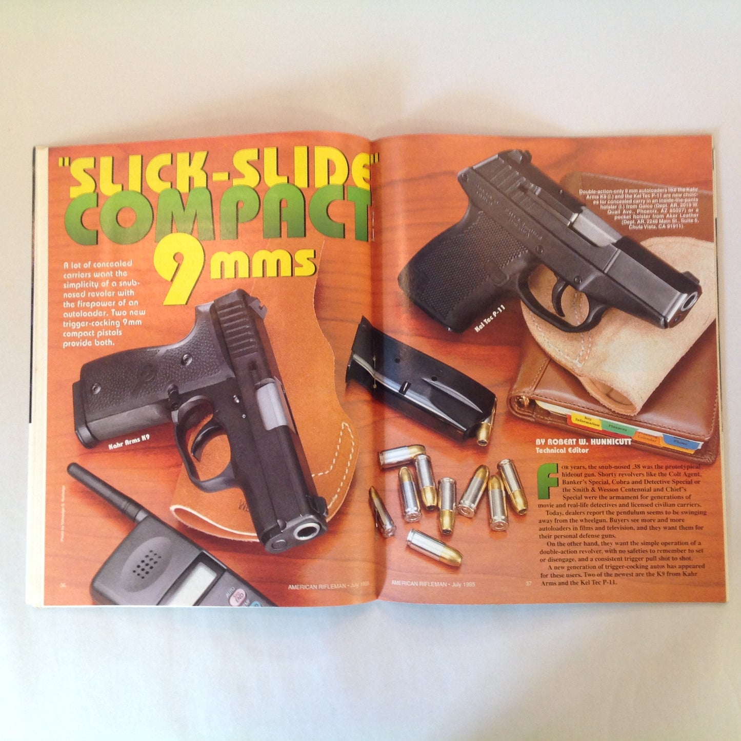 Vintage Jul 1995 American Rifleman Magazine New Compact 9mm Autos Skeet the Old Time Way NRA's New Range GI Shotguns
