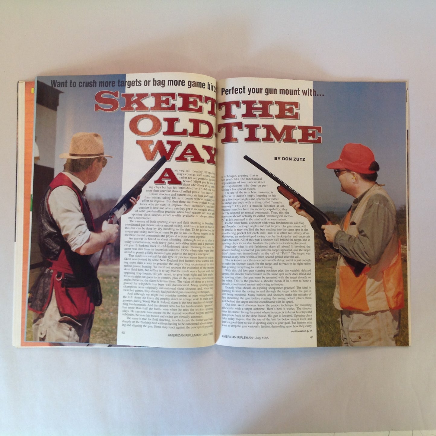 Vintage Jul 1995 American Rifleman Magazine New Compact 9mm Autos Skeet the Old Time Way NRA's New Range GI Shotguns