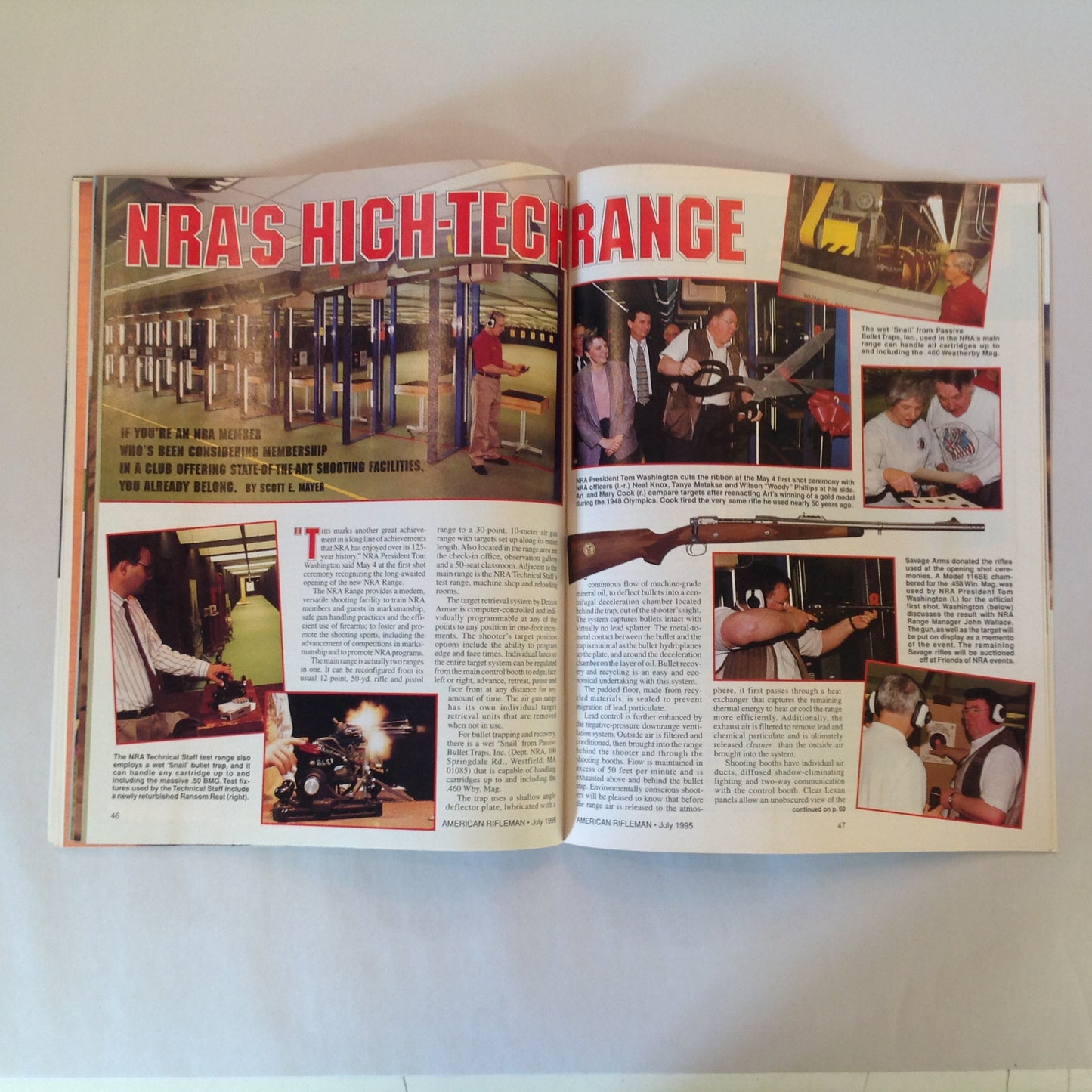 Vintage Jul 1995 American Rifleman Magazine New Compact 9mm Autos Skeet the Old Time Way NRA's New Range GI Shotguns