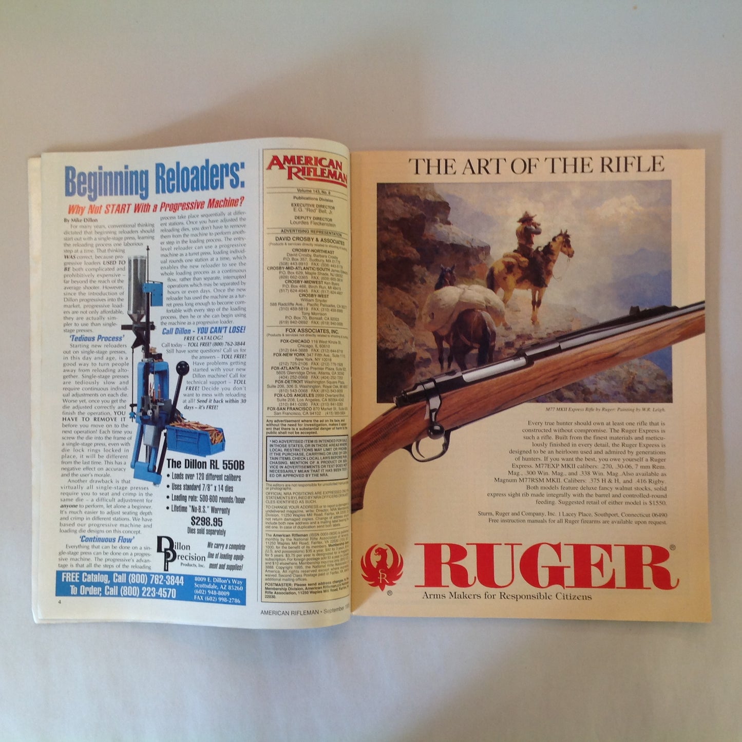 Vintage Sep 1995 American Rifleman Magazine Why the .380? Tommy Gun Goes to War Fox: Rebirth of a Classic