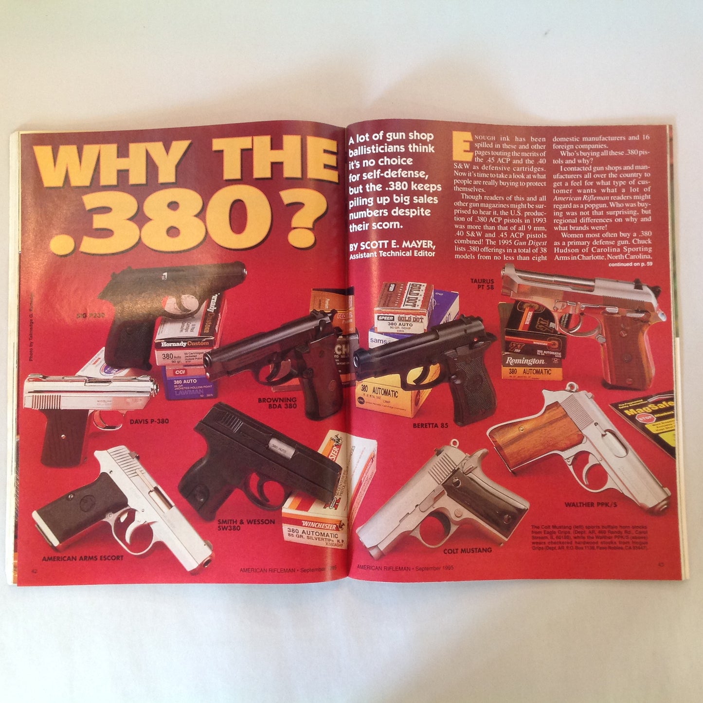 Vintage Sep 1995 American Rifleman Magazine Why the .380? Tommy Gun Goes to War Fox: Rebirth of a Classic