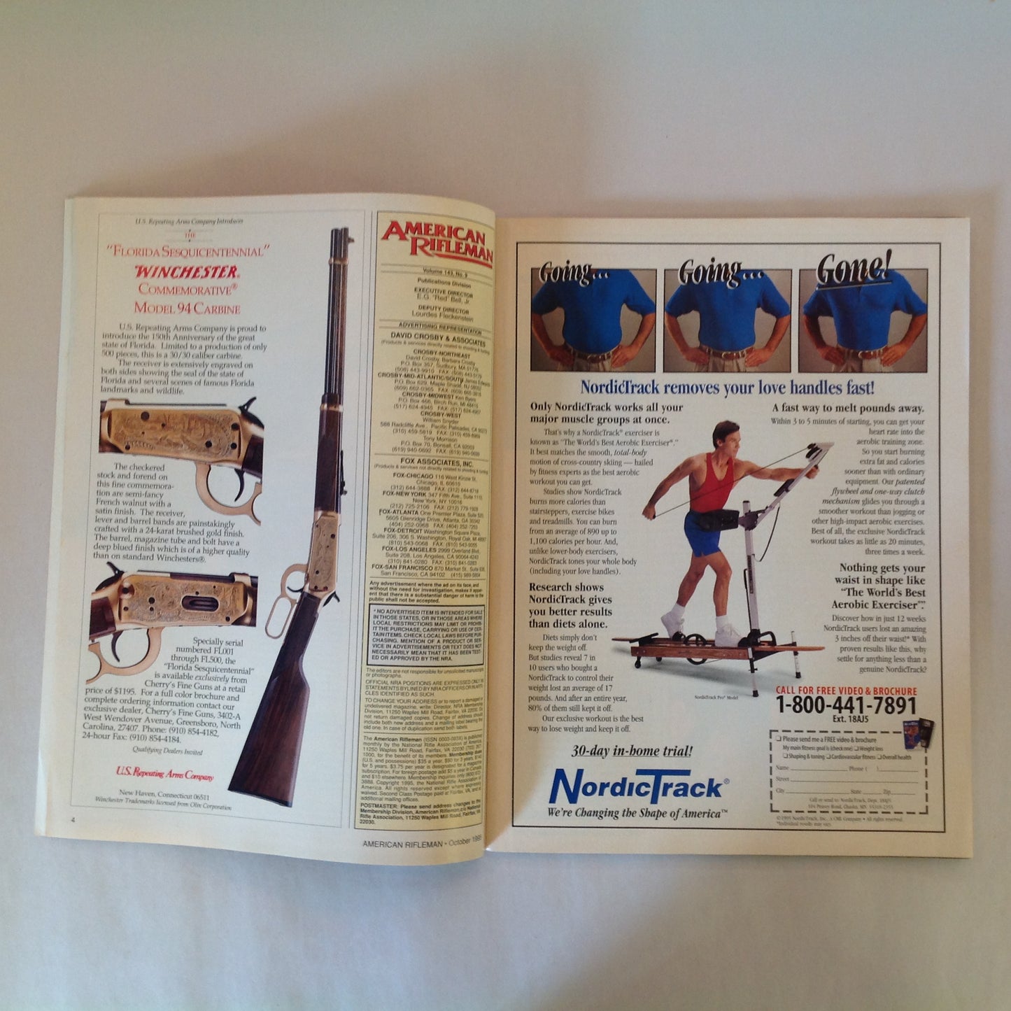 Vintage Oct 1995 American Rifleman Magazine New Glock Pocket Pistols Pursuing the Ultimate in Guns Light Loads .30-06 H&K Semi-Auto Rifles