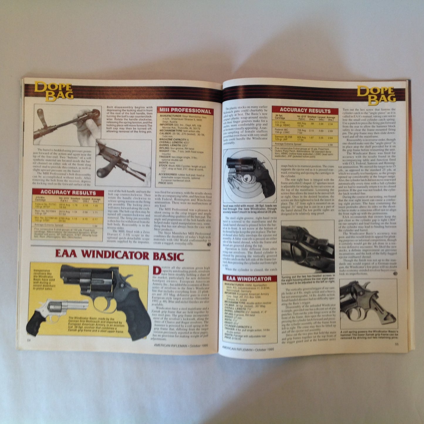Vintage Oct 1995 American Rifleman Magazine New Glock Pocket Pistols Pursuing the Ultimate in Guns Light Loads .30-06 H&K Semi-Auto Rifles