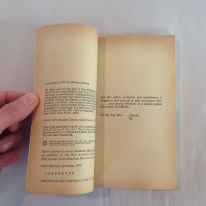 Vintage 1973 Mass Market Paperback The Last Cop Out Mickey Spillane