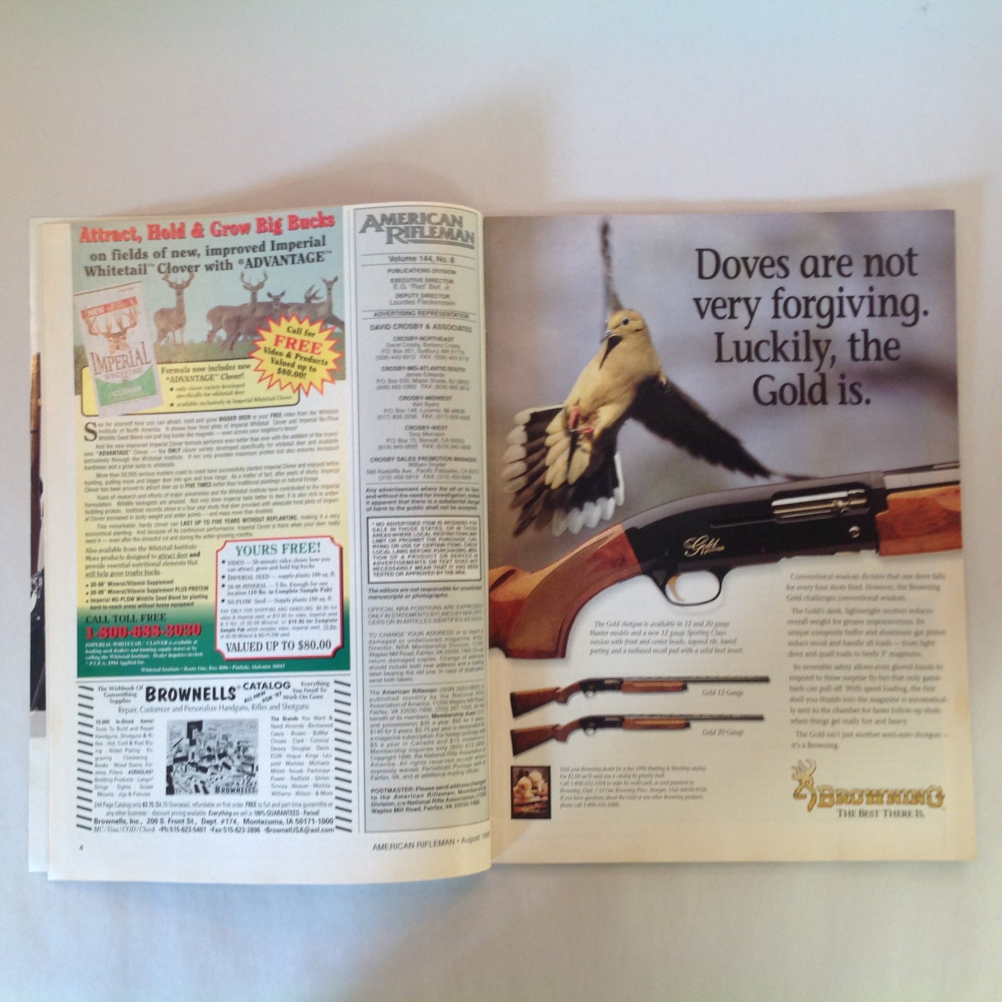 Vintage Aug 1996 American Rifleman Magazine Making Your M1911 Shoot Straight Shotguns & Loads for Beginners Newest Long-Range Rifles