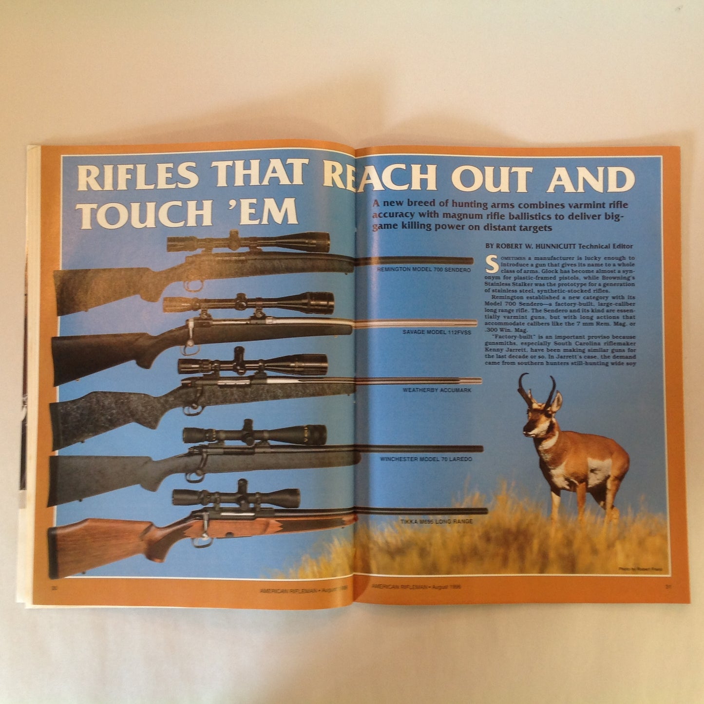 Vintage Aug 1996 American Rifleman Magazine Making Your M1911 Shoot Straight Shotguns & Loads for Beginners Newest Long-Range Rifles