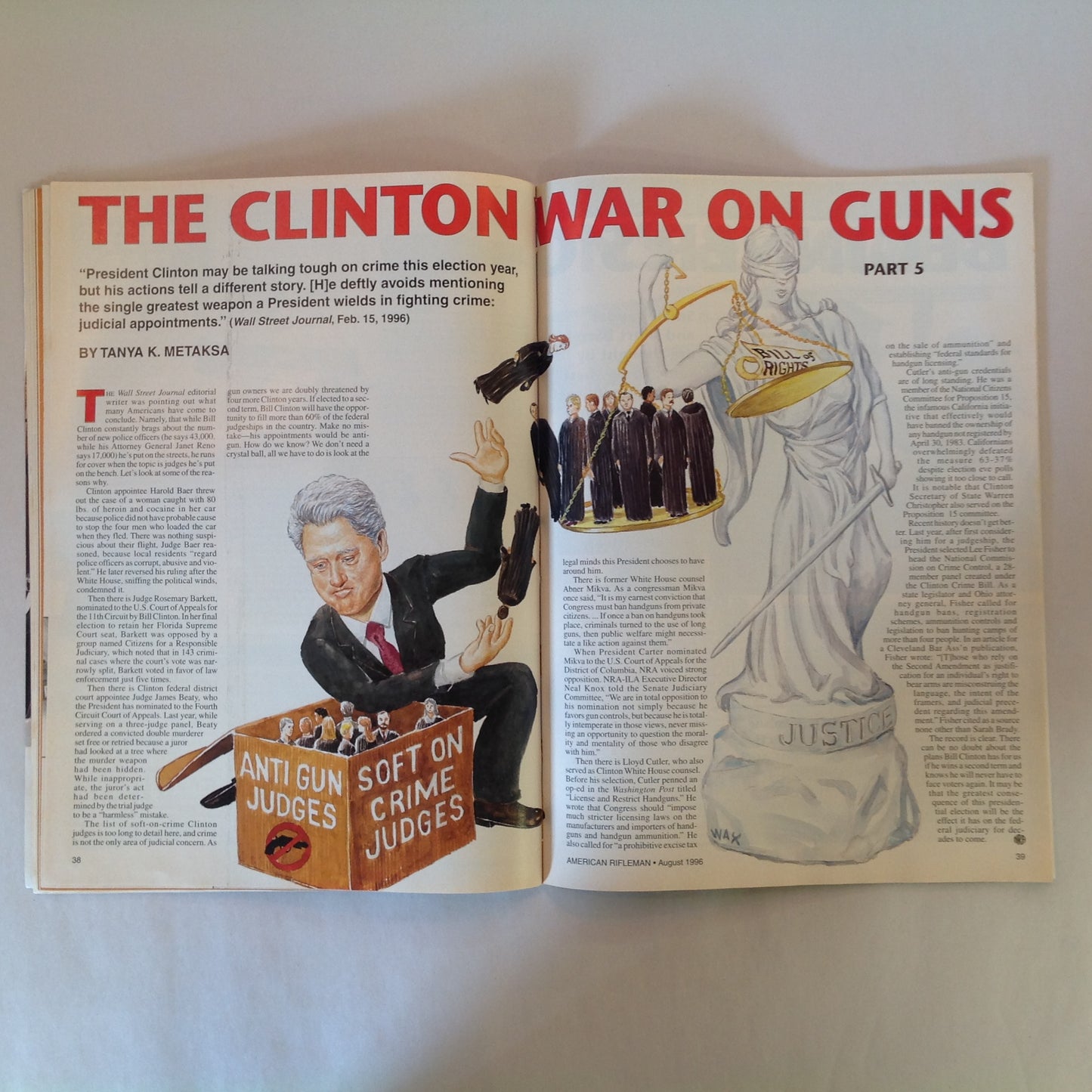 Vintage Aug 1996 American Rifleman Magazine Making Your M1911 Shoot Straight Shotguns & Loads for Beginners Newest Long-Range Rifles