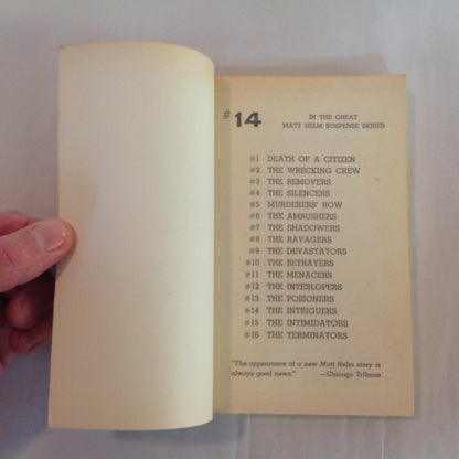 Vintage 1972 Mass Market Paperback Matt Helm: The Intriguers Donald Hamilton