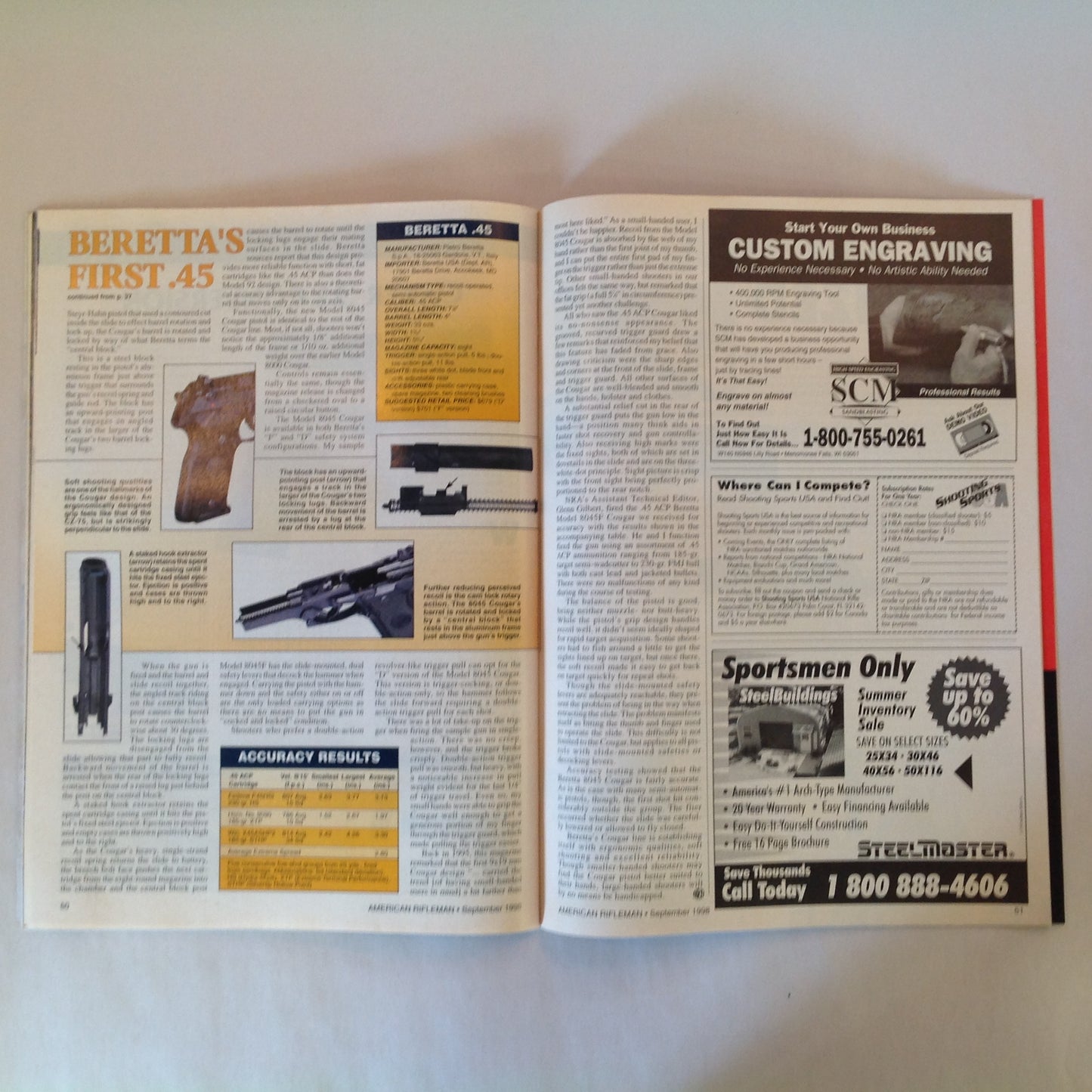 Vintage Sep 1998 American Rifleman Magazine Charlton Heston Silver Bullet Brigade America's NRA Make It Count