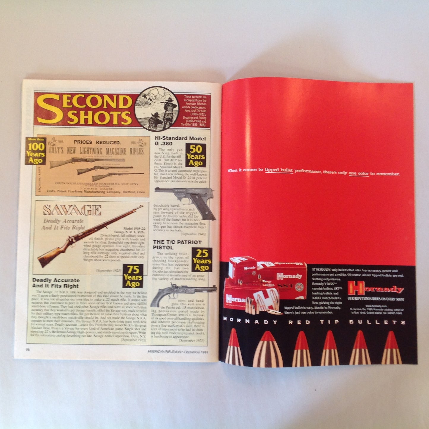 Vintage Sep 1998 American Rifleman Magazine Charlton Heston Silver Bullet Brigade America's NRA Make It Count