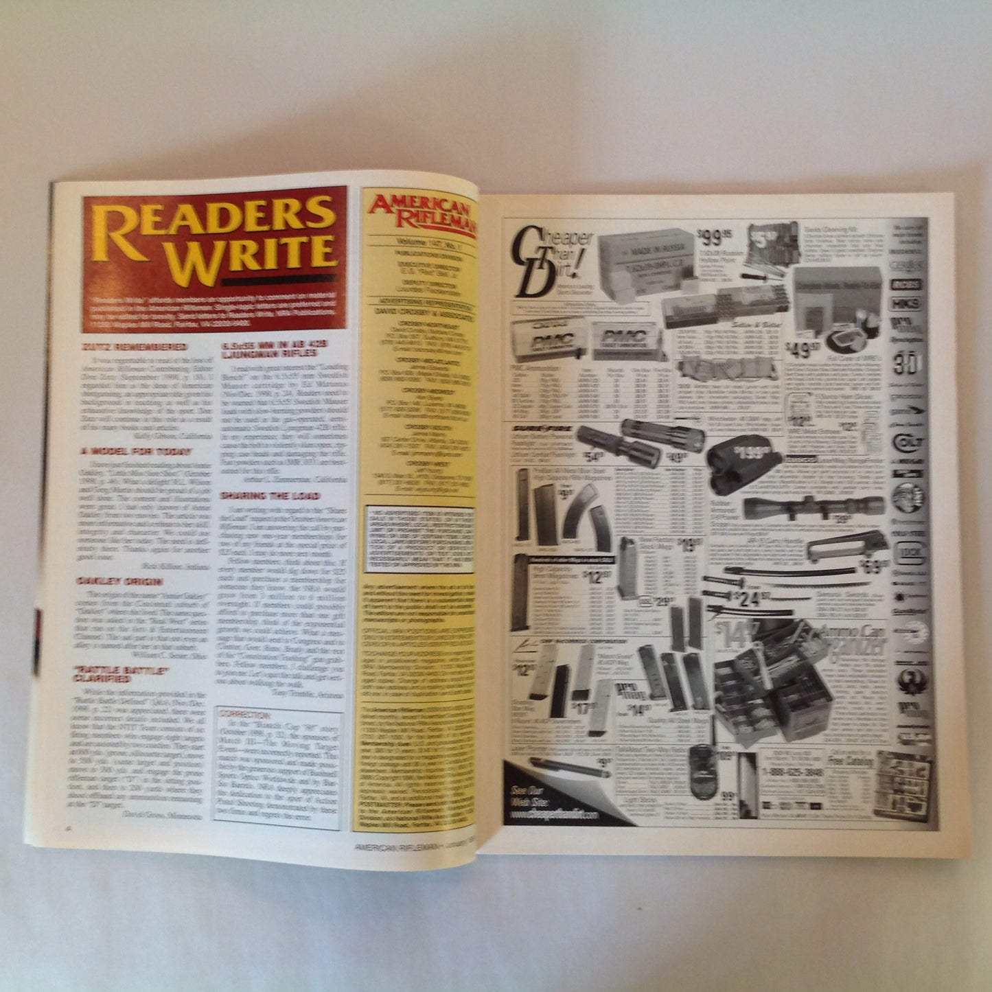 Vintage Jan 1999 American Rifleman Magazine Ruger .22 Turns 50 Swedish Mausers Cryo Treating
