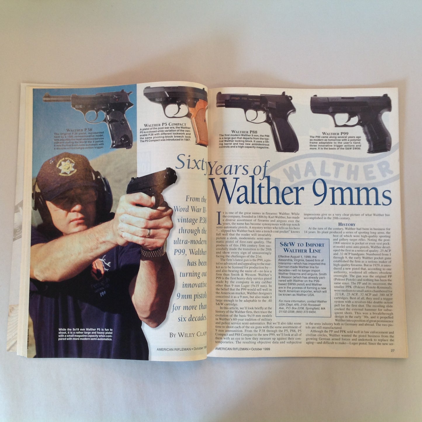 Vintage Oct 1999 American Rifleman Magazine Evolution of the Mauser 98k 60 Years of Walther
