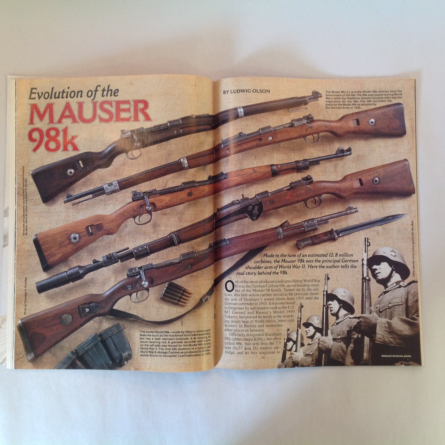Vintage Oct 1999 American Rifleman Magazine Evolution of the Mauser 98k 60 Years of Walther