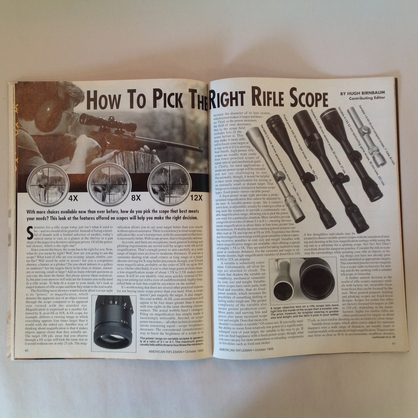 Vintage Oct 1999 American Rifleman Magazine Evolution of the Mauser 98k 60 Years of Walther