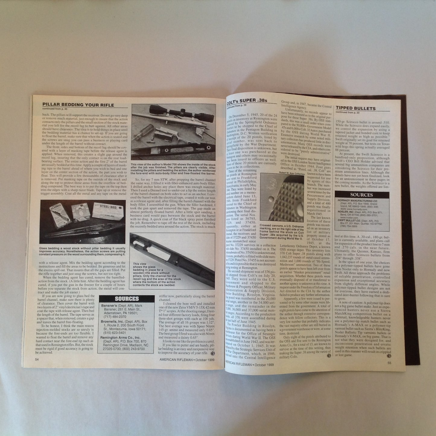 Vintage Oct 1999 American Rifleman Magazine Evolution of the Mauser 98k 60 Years of Walther