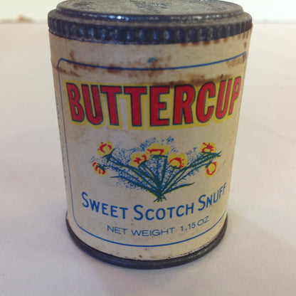 Vintage NOS Unopened Buttercup Sweet Scotch Snuff 1.15 oz Tin