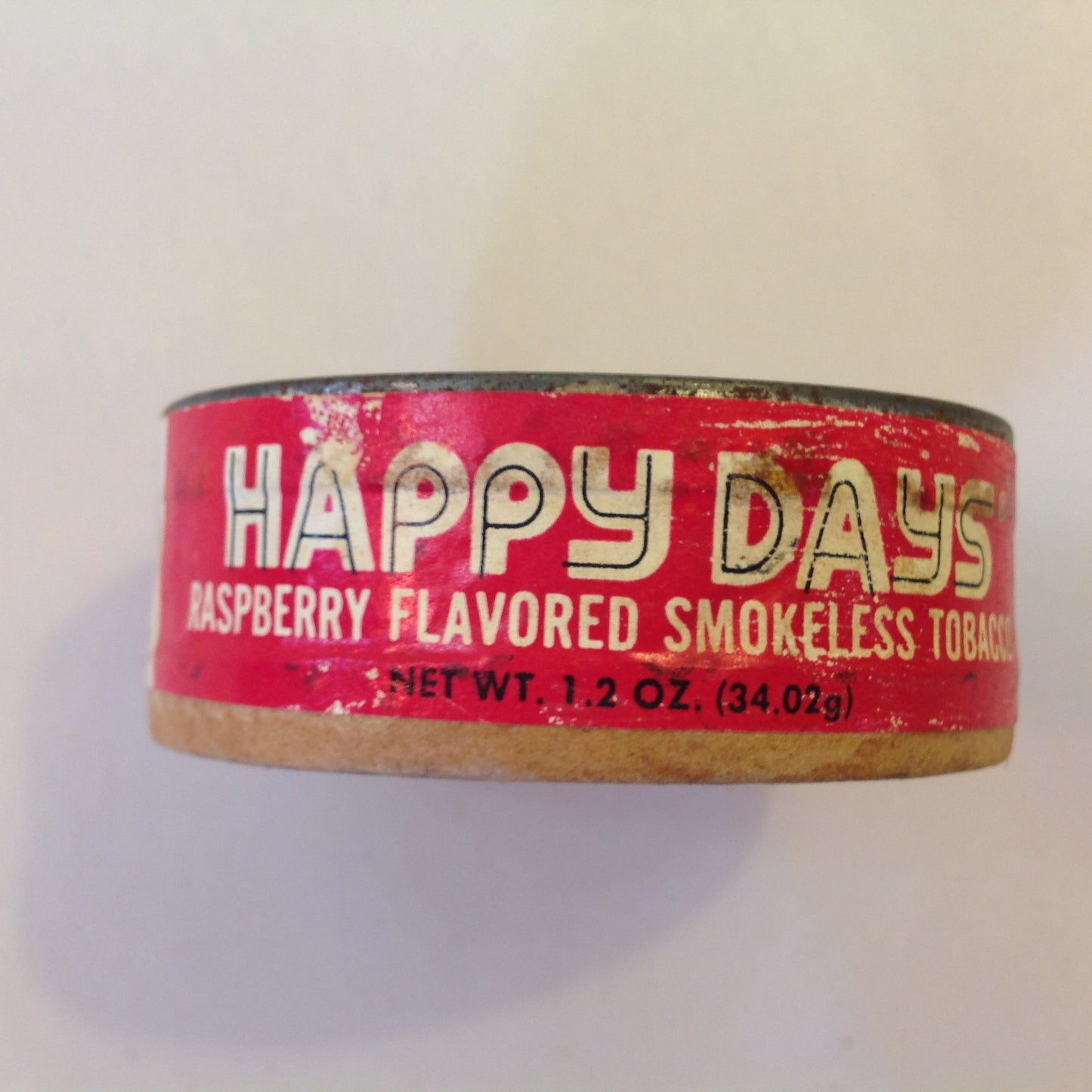 Vintage 1980 NOS Unopened United States Tobacco Co Happy Days Raspberry Flavored Smokeless Tobacco 1.2oz Tin