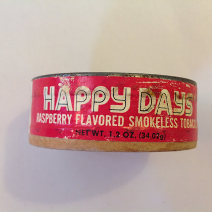 Vintage 1980 NOS Unopened United States Tobacco Co Happy Days Raspberry Flavored Smokeless Tobacco 1.2oz Tin