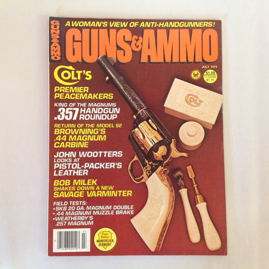 Vintage Jul 1979 Guns & Ammo Magazine Colt Magnum .357 Browning Field Tests