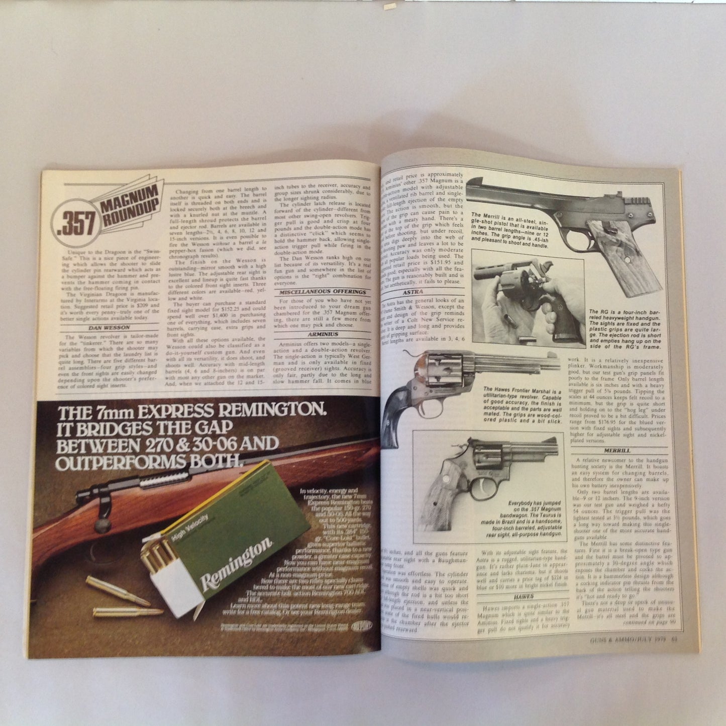 Vintage Jul 1979 Guns & Ammo Magazine Colt Magnum .357 Browning Field Tests