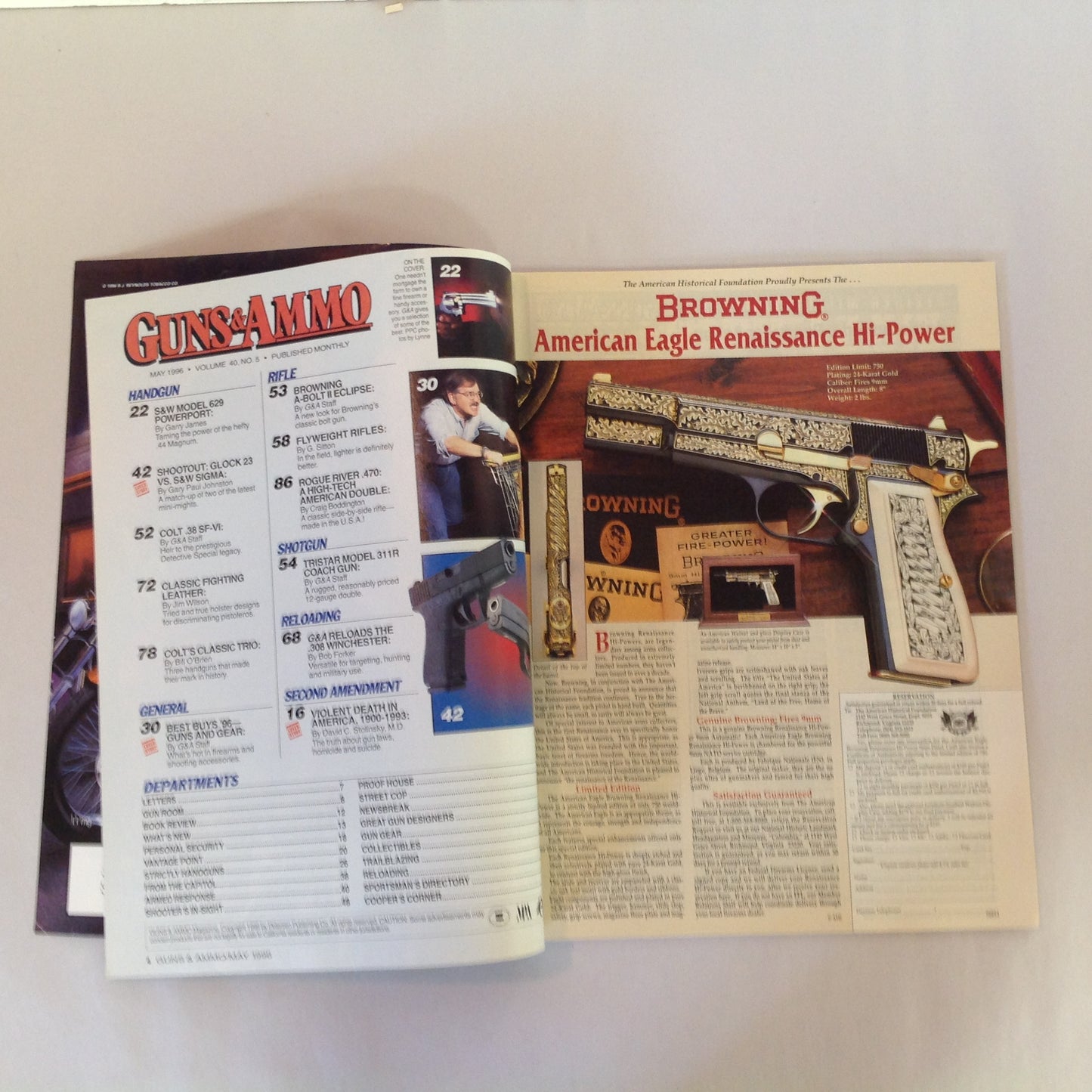 Vintage May 1996 Guns & Ammo Special Best Buys Guns Ammo Optics Accessories