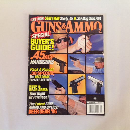 Vintage Sep 1996 Guns & Ammo Magazine Special Buyer's Guide .45 ACP Deer Gear '96