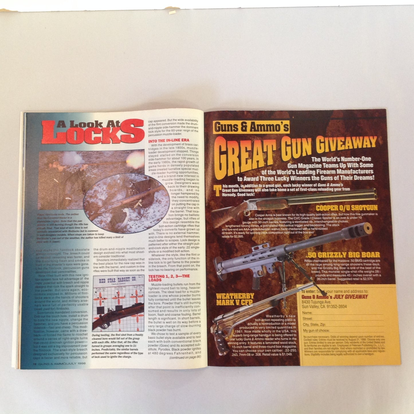 Vintage Jul 1998 Guns & Ammo Magazine 2-in-1 Convertible Colt Single Action Speedsters