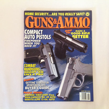 Vintage Jun 1992 Guns & Ammo Magazine Compact Auto Pistols Combat Handguns Sporting Clays Buyer's Guide