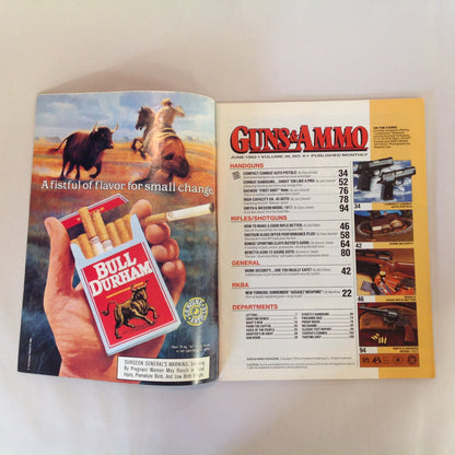 Vintage Jun 1992 Guns & Ammo Magazine Compact Auto Pistols Combat Handguns Sporting Clays Buyer's Guide