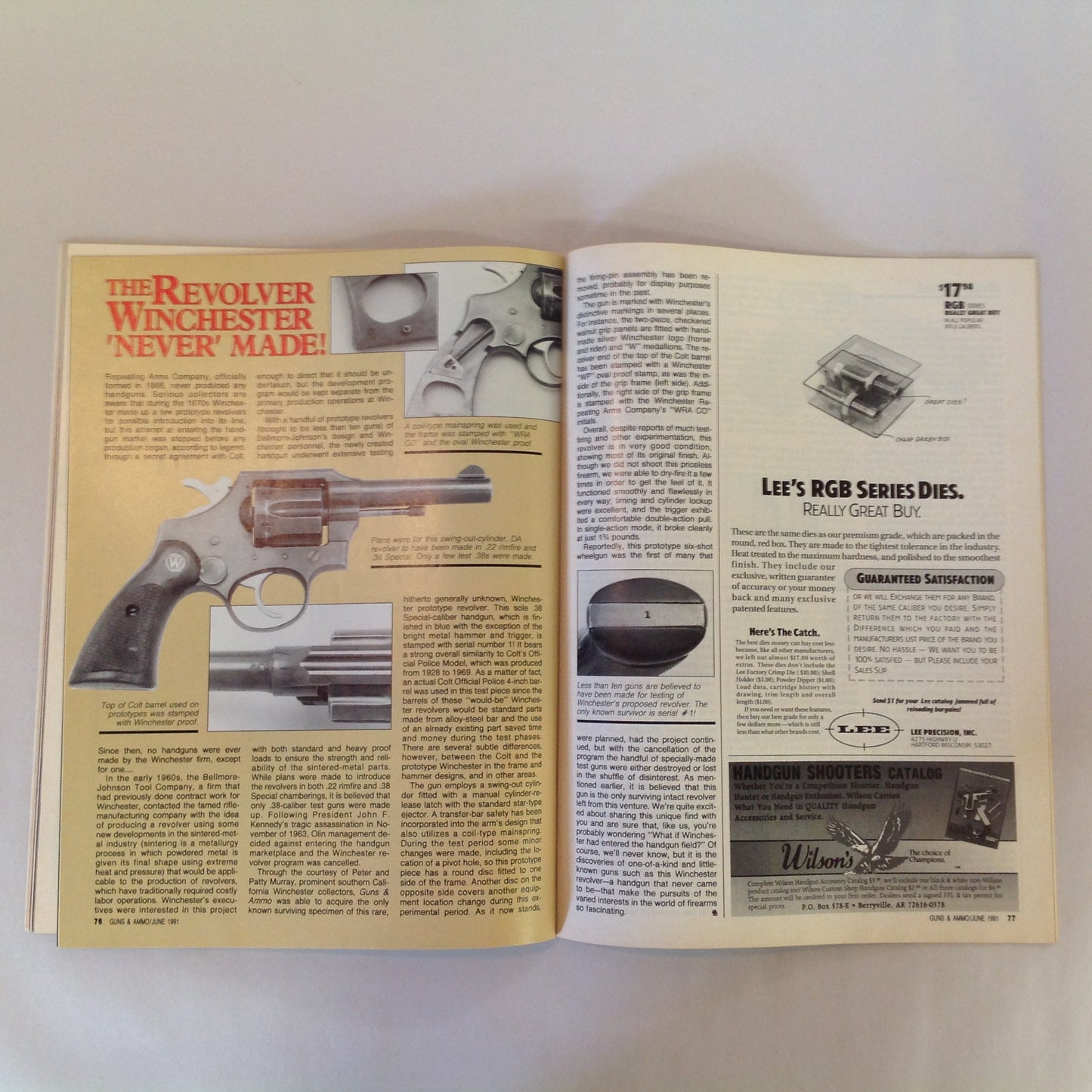 Vintage Jun 1991 Guns & Ammo Magazine Giant 9mm Blowout Guns Loads Buyer's Guide