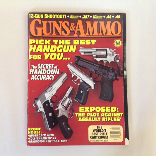 Vintage Dec 1992 Guns & Ammo Magazine Pick the Best Handgun for You