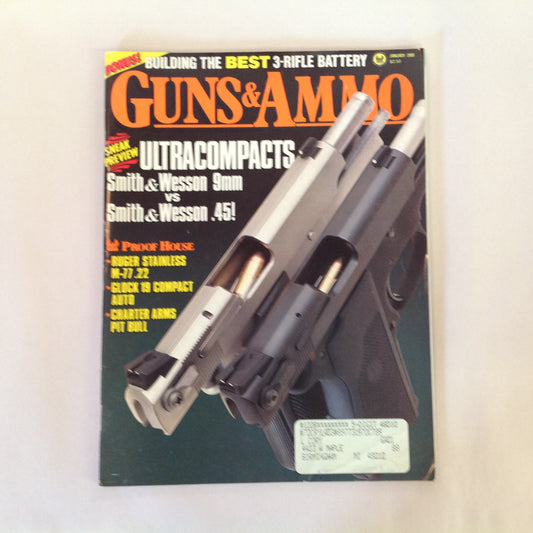 Vintage Jan 1989 Guns & Ammo Magazine Sneak Preview Ultracompacts Smith & Wesson